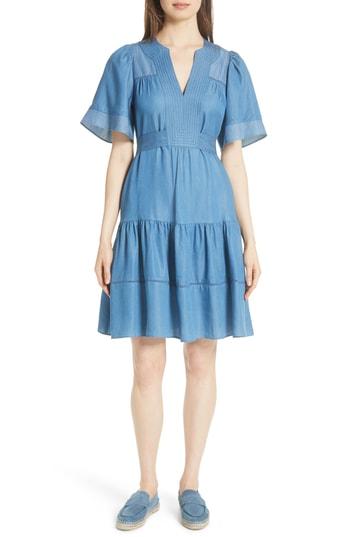 Women's Kate Spade New York Indigo Railroad Dress, Size - Blue