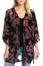 Women's Hinge Burnout Floral Velvet Kimono