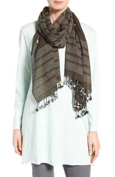 Women's Eileen Fisher Organic Cotton Scarf, Size - Green