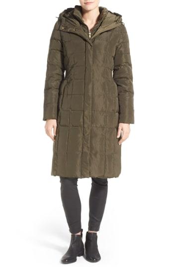 Women's Cole Haan Bib Insert Down & Feather Fill Coat - Purple