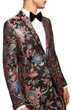 Men's Topman Classic Fit Floral Print Suit Jacket 32 - Black
