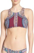 Women's Red Carter High Neck Bikini Top - Purple