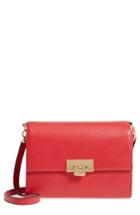 Lodis Stephanie Under Lock & Key - Small Eden Leather Crossbody Bag - Red
