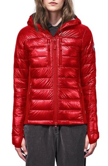 Women's Canada Goose 'hybridge Lite' Slim Fit Hooded Packable Down Jacket, Size - Red (online Only)