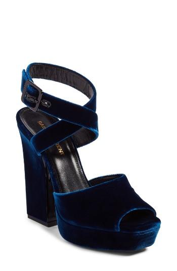 Women's Saint Laurent Debbie Platform Sandal .5us / 36.5eu - Blue