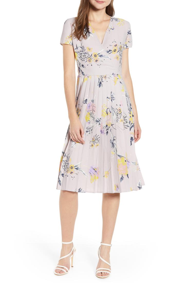 Women's Leith Pleated Surplice Dress, Size - Purple