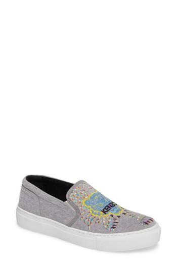 Women's Kenzo K Skate Embroidered Slip-on Sneaker Us / 37eu - Grey