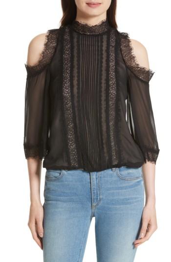 Women's Alice + Olivia Glinda Cold Shoulder Blouse - Black