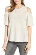 Women's Velvet By Graham & Spencer Cashmere Cold Shoulder Sweater - Ivory