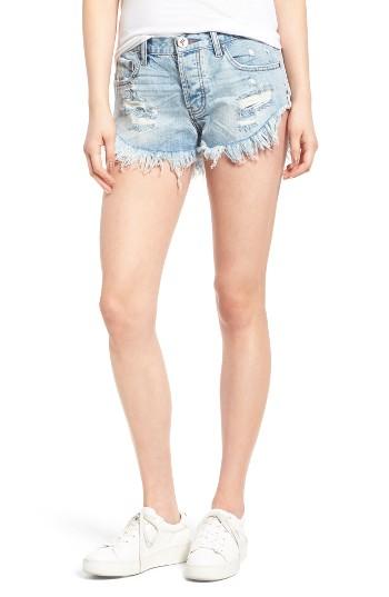 Women's One Teaspoon Brando Raw Hem Denim Shorts - Blue