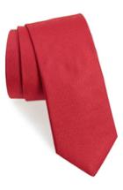 Men's Ted Baker London Solid Woven Silk Tie, Size - Red