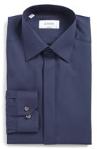 Men's Eton Super Slim Fit Grid Dress Shirt .5 - Blue