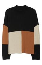 Women's Bp. Mock Neck Colorblock Sweater - Black