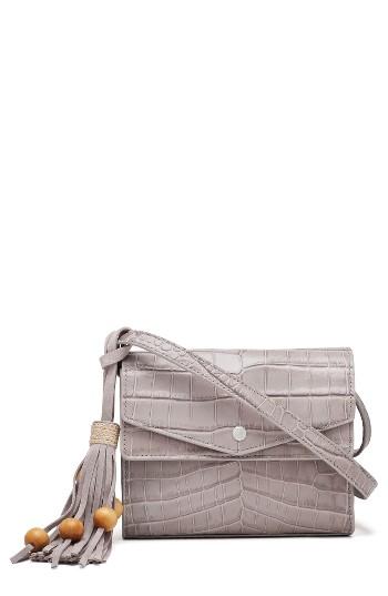 Elizabeth And James Eloise Croc Embossed Leather Field Bag -