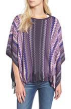 Women's Missoni Stripe Poncho, Size - Purple