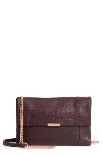 Ted Baker London Parson Leather Crossbody Bag - Red