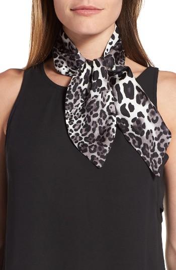 Women's Vince Camuto Spots Roar Silk Scarf, Size - Grey
