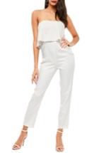 Women's Missguided Lace Ruffle Strapless Jumpsuit Us / 8 Uk - White