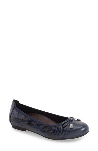 Women's Vionic 'minna' Leather Flat M - Blue