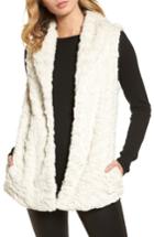 Women's Dylan Silky Faux Fur Shawl Collar Vest - White