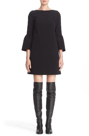 Women's Lafayette 148 New York 'marisa' Flounce Cuff Shift Dress - Black