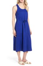 Women's Eileen Fisher Drawstring Organic Cotton Midi Dress, Size - Blue