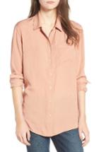 Women's Treasure & Bond Stripe Boyfriend Pajama Shirt, Size - Beige