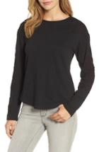 Women's Caslon Embroidered Sleeve Sweatshirt - Black