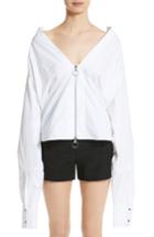 Women's Marine Serre Zip Front Cotton Blouse, Size - White