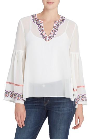 Women's Catherine Catherine Malandrino Margaret Embroidered Blouse - White