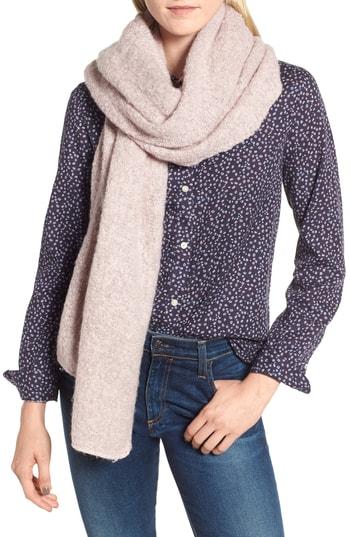 Women's Barbour Boucle Scarf, Size - Pink