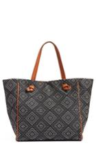 Sole Society Sun Trend 2 Geo Woven Tote - Blue
