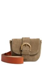 J.crew Buckle Crossbody Suede Bag - Green