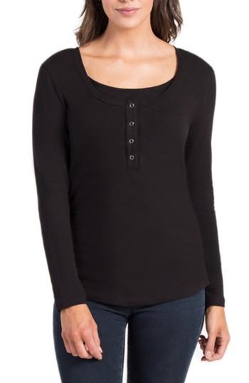 Women's Savi Mom Avery Scoop Neck Maternity/nursing Tee - Black