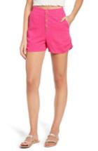 Women's Moon River Button Front Linen & Cotton Shorts - Pink