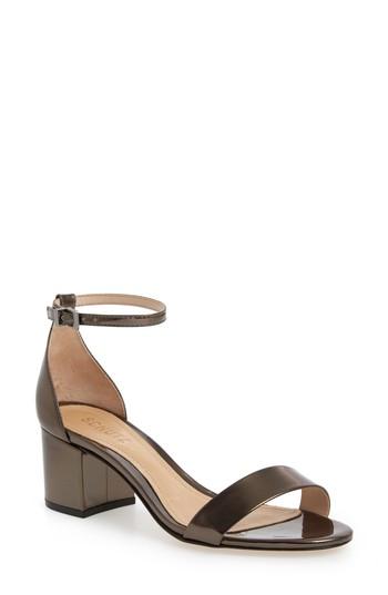 Women's Schutz Chimes Ankle Strap Sandal .5 M - Metallic