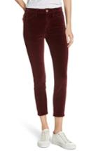 Women's Frame Velveteen High Waist Ankle Skinny Pants - Burgundy
