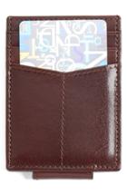 Men's Johnston & Murphy Leather Money Clip Card Case - Burgundy