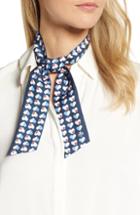Women's Tory Burch Heart Star Silk Necktie, Size - Blue
