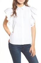 Women's Bp. Ruffle Sleeve Top, Size - White