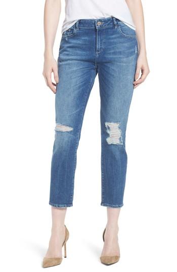Women's Dl1961 Stevie Distressed Crop Slim Boyfriend Jeans - Blue
