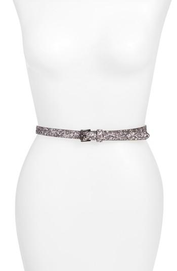 Women's Steve Madden Reversible Glitter/velvet Belt