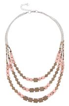 Women's Nakamol Design Three Layer Metal Necklace