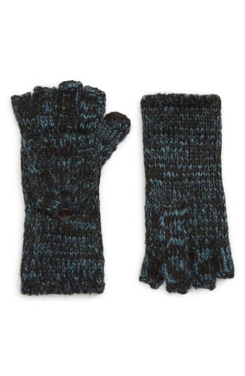 Women's Rebecca Minkoff Subtle Mouline Pop Top Mittens, Size - Blue