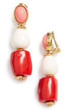 Women's Oscar De La Renta Semiprecious Stone Bead Clip Earrings