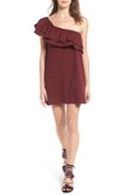 Women's Sincerely Jules Everly One-shoulder Cotton Dress - Burgundy