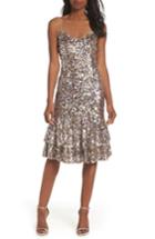 Women's Adrianna Papell Ruffle Hem Sequin Midi Dress