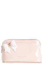 Ted Baker London Aubrie Bow Cosmetics Case, Size - Light Pink