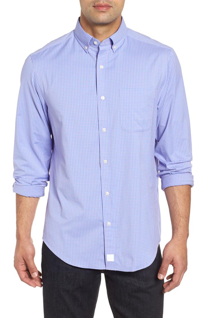 Men's Vineyard Vines Mink Meadow Regular Fit Check Sport Shirt - Purple