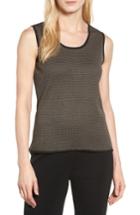 Women's Ming Wang Geometric Knit Tank - Black